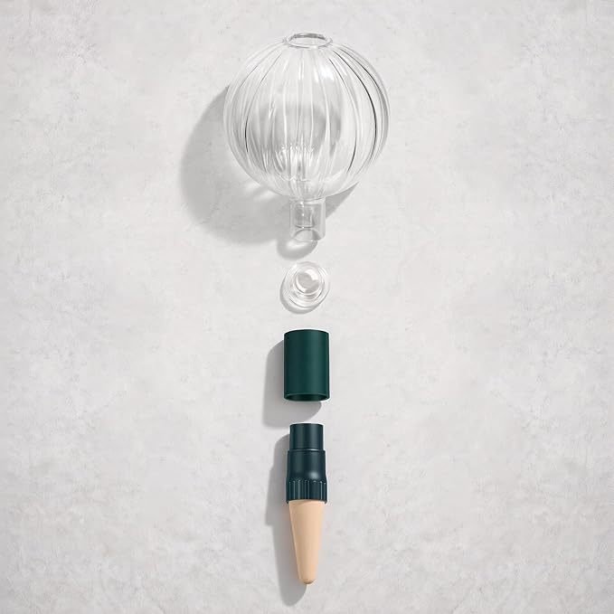 23 oz Extra Large Plant Watering Globes Top Fill, Clear Glass Water Bulbs with Terracotta Spikes Adapter, Slow Release Vacation Plant Watering Devices, Automatic Drip Irrigation, 2 Pack