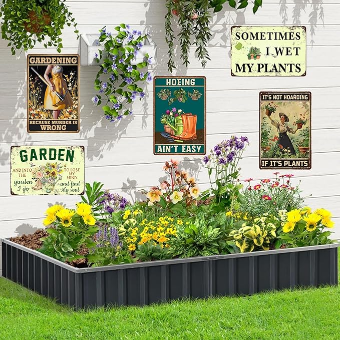 Metal Garden Decor - Unique Gardening Gifts for Women, Funny Garden Signs for Outdoor, Patio, Yard Decoration, 12" x 8" - Perfect Housewarming Gift for Mothers, Grandmas, and Plant Lovers