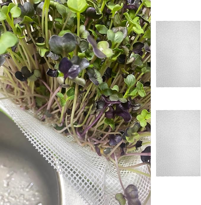 4 Pcs Seed Sprouting Mesh, 11 * 8.28 Inches Silicone Seed Sprouting Tray Mesh Mat, Hydroponic Growing Mats for Microgreens Growing Kit