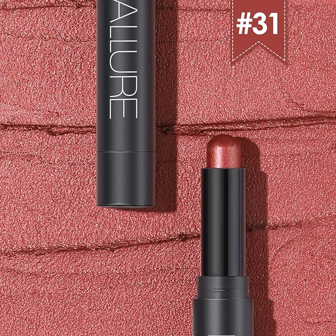 FOCALLURE Shimmer and Matte Cream Eyeshadow Stick,Smooth Brilliant Eye Brightener Pencil for Women,Long Lasting Waterproof Eye Shadow and Liners Makeup,FLAME