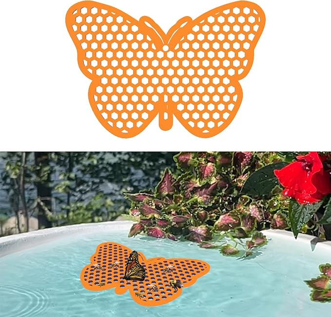 Bee Watering Station, Butterfly Watering Station, Garden Decor - Butterfly - Orange - 1 Pc
