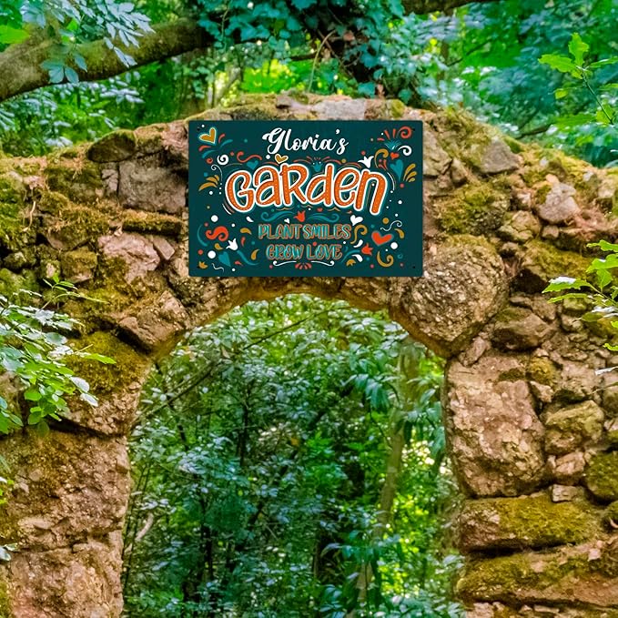 Custom Garden Signs, Personalized Sign For Garden, Mom, Her Or Girlfriend Sign, 12x18 Inches, Rust Free .063 Aluminum, Fade Resistant, Made in USA by Sigo Signs