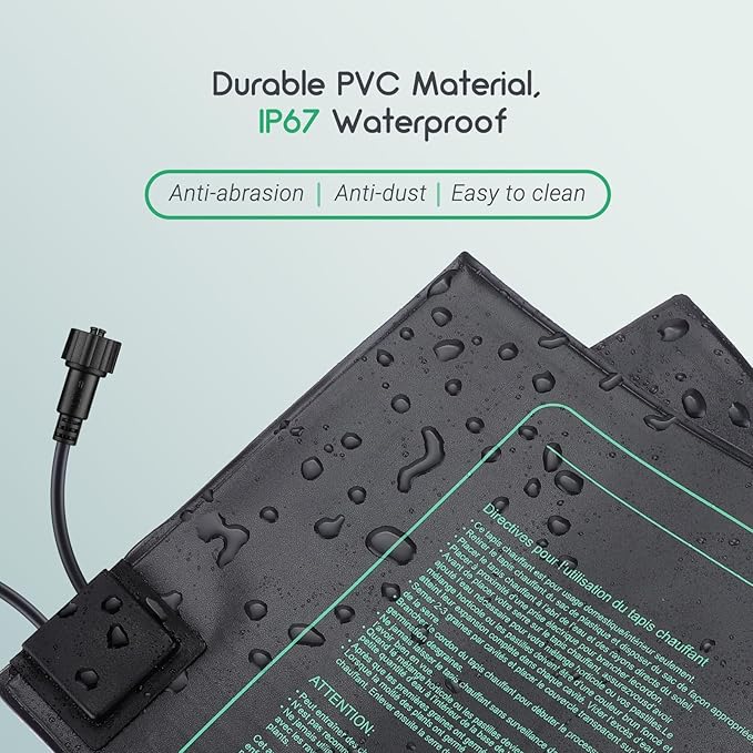 LUXBIRD Daisy Chain Seedling Heat Mat 10" x 20.75" Waterproof Plant Heating Pad, for Seed Starting, Germination, Hydroponics (Master Mat Required)