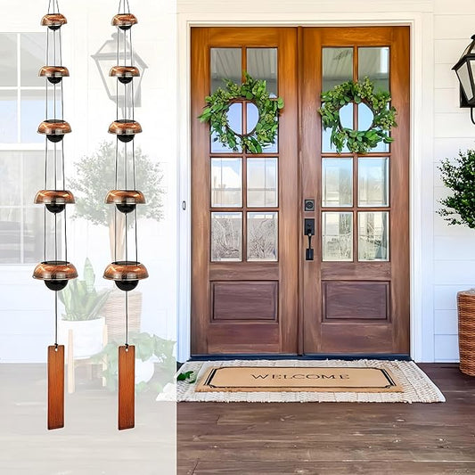 36.8” Handcrafted Copper Wind Chimes – Deep Tone Bells for Garden, Patio, Porch & Zen Décor – Unique Feng Shui, Meditation & Relaxation Gifts for Mom, Dad, Memorial Gardens