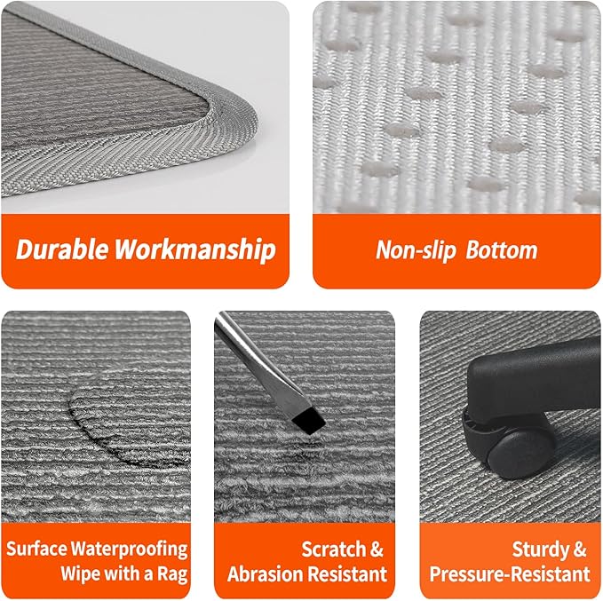 Heated Floor Mat Under Desk for Foot Warmer - Wider Electric Space Heaters 110V Adjustable Temperature Heating Pad - Carbon Crystal & Energy Saving Feet Warmers for Office,Home (Carpet Grain)