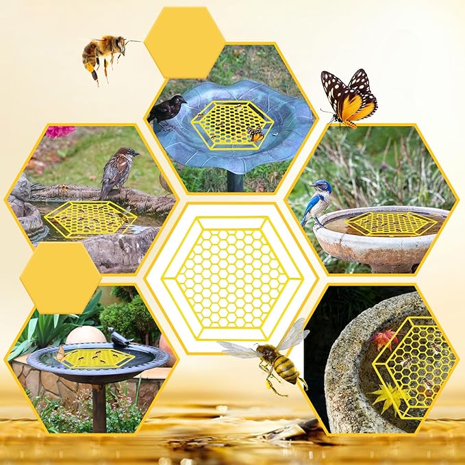 4 Pack Floating Bee Island, 7.1 Inch Bee Watering Station, Bee Bath Bee Drinking Station Bee Waterer and Butterfly Water Stations Butterfly Feeders for Outdoors Thirsty Pollinators Feeding