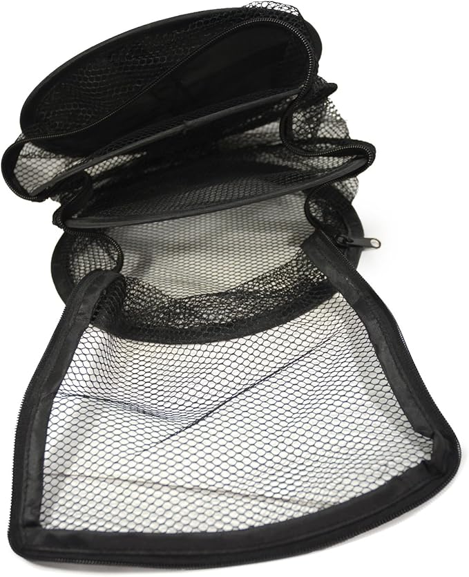 9 Inch 3 Level Micro Hanging Dry Net Indoor/Closet Drying Rack for Herbs, Organizer, Freshner - Black Mash Screen with Top-to-Bottom Zipper - Apartment Size with Zipped Storage Pouch