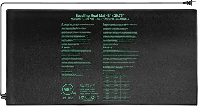 Seedling Heat Mat 48" x 20"in,Waterproof Heat Mats for Seed Starting,Plant Heating Mat for Seed Germination,Hydroponic Plant,Reptile Indoor