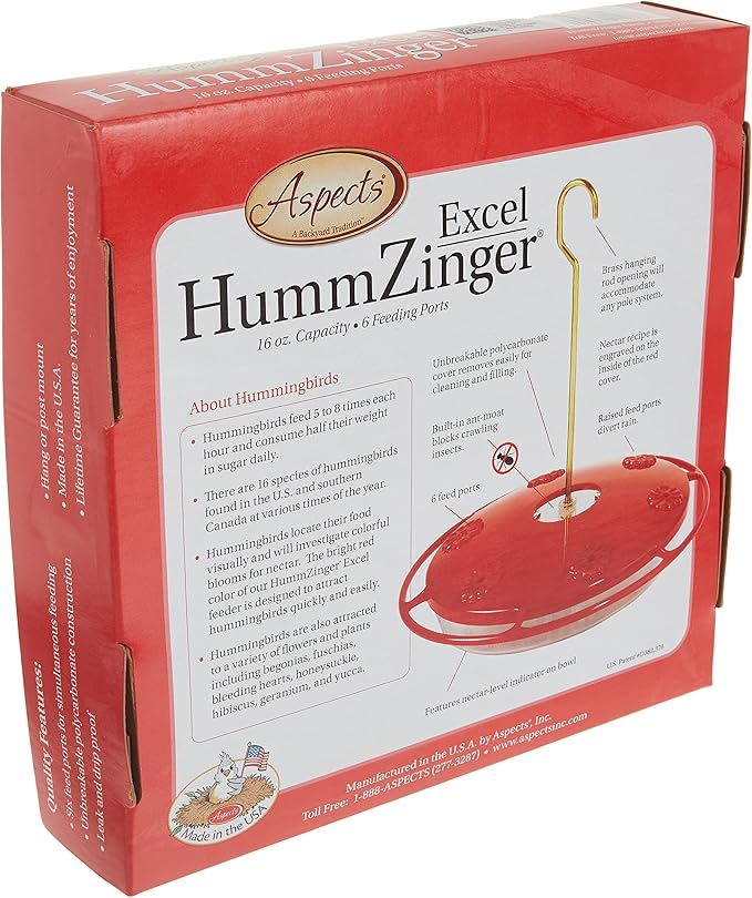 Aspects HummZinger Excel Hanging Hummingbird Feeder with Built in Ant Moat - Item 143