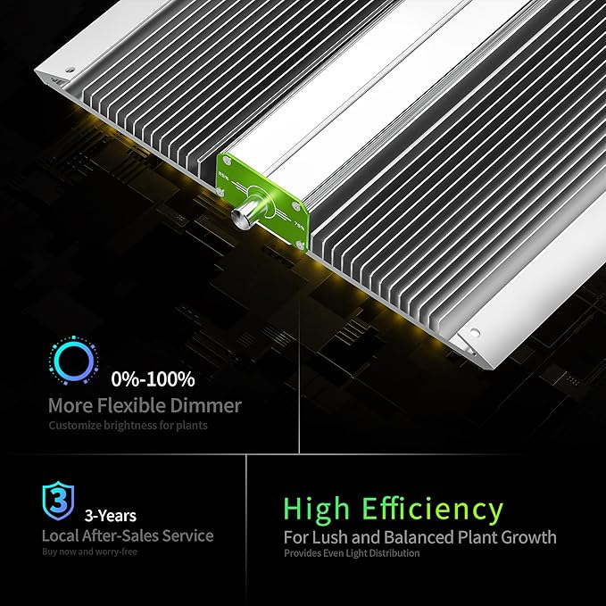 BESTVA BP4000 Dimmable LED Light, Full Spectrum Plant Lamp for Indoor Seed Starting, Seedlings, Vegetables & Household Plants