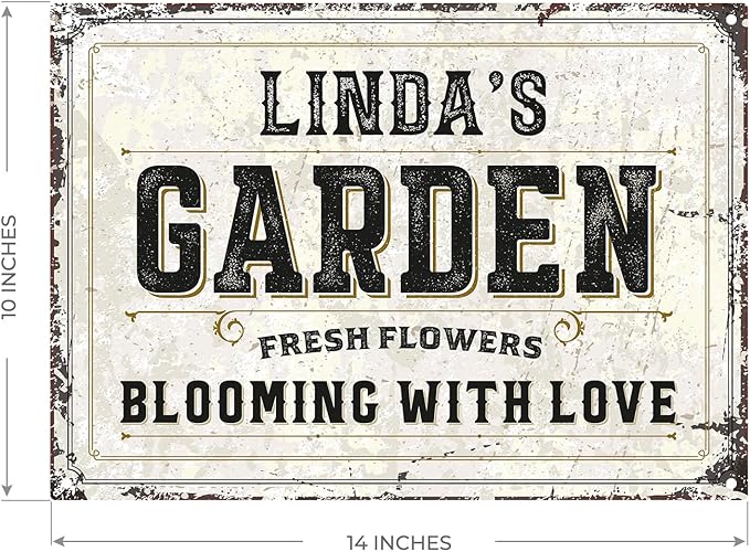 Custom Garden Sign, Personalized Rustic Name for Backyard Décor Sign, 10x14 Inches, Rust Free .040 Aluminum, Fade Resistant, Made in USA by Sigo Signs