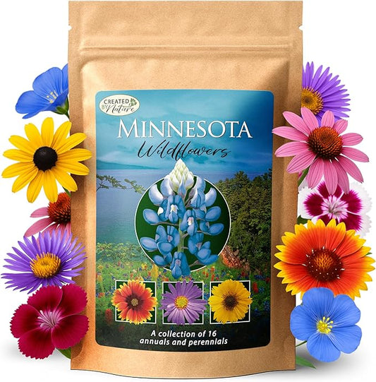 Created By Nature Minnesota Wildflower Seed Mix, 16 Flower Varieties, 40,000+ Seeds