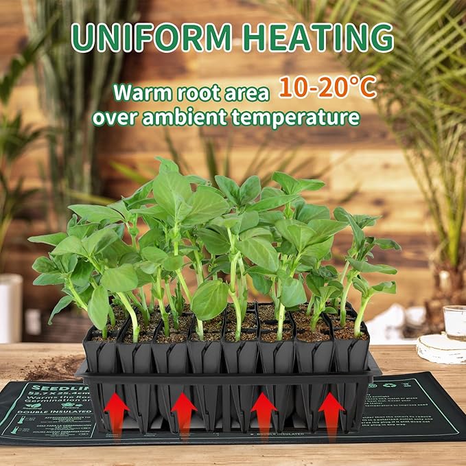 Seedling Heat Mat Durable Waterproof Plant Heating Pad 10"x 20.75" for Germination, Indoor Gardening, Greenhouse