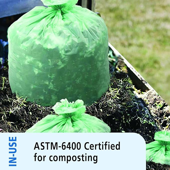 Stout by Envision Ecosafe-6400 Bags, 13 Gal, 0.85 Mil, 24" X 30", Green, 45/box