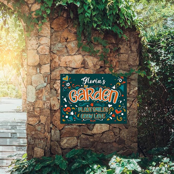 Custom Garden Signs, Personalized Sign For Garden, Mom, Her Or Girlfriend Sign, 18x24 Inches, Rust Free .063 Aluminum, Fade Resistant, Made in USA by Sigo Signs