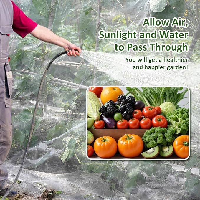 Ultra Fine Garden Netting, 4'x10' Plant Netting Pest Barrier for Garden Protection Row Cover Raised Bed Screen Mesh Greenhouse Mosquito Net, Protecting Tree Plants Vegetable Flowers Fruits