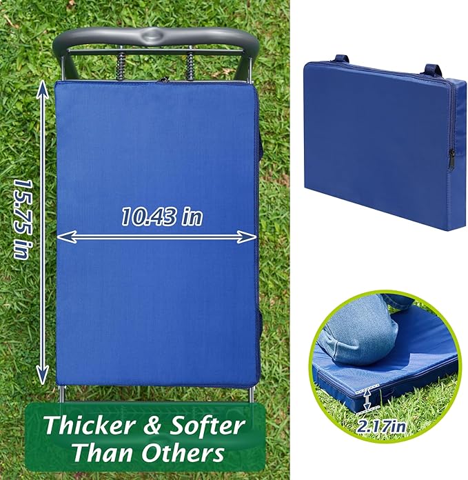 ikkle 838LB+ Capacity Garden Kneeler and Seat - Ultra Heavy Duty Stool Bench with Thick Soft Pad, Gift for Gardeners