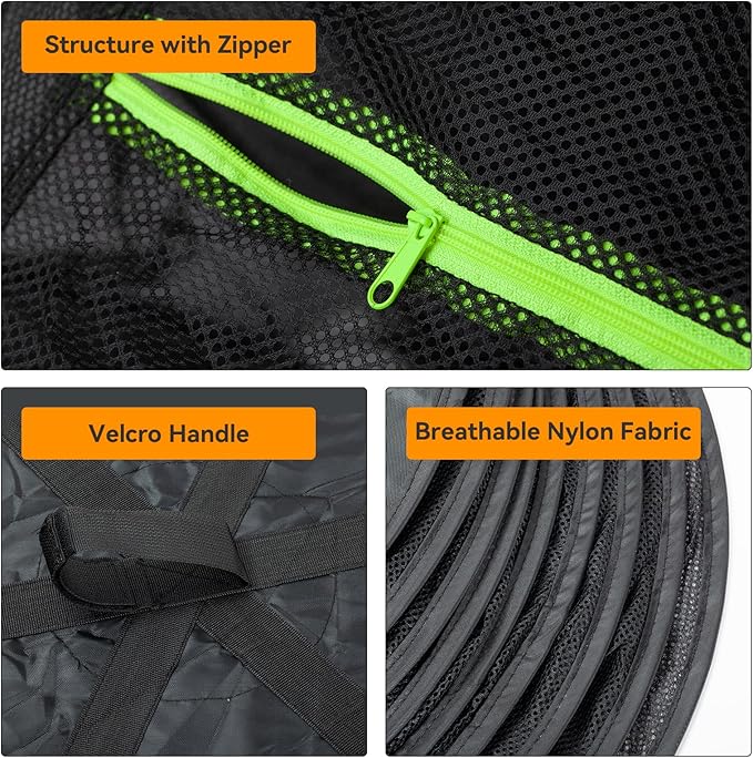 Herb Drying Rack - Mesh Drying Rack - Herb Drying Rack Hanging with Green Zipper & Garden Pruning Shears for Drying Herb - Hanging Drying Rack - Plant Drying Rack (6 Layers), Black, 12154
