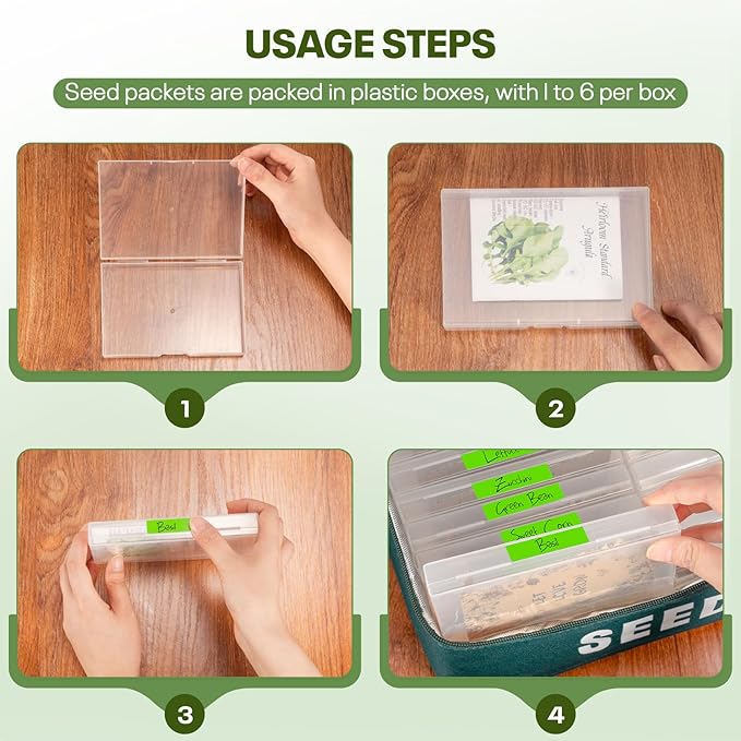 22 Slots Seed Storage Organizer Box with 30 Seed Envelopes & 84 Labels – Seed Bank Kit for Saving, Seed Packet Organizer Can Hold 160+ Seed Envelopes, Great Gift for Seed Keeper & Garden Lovers