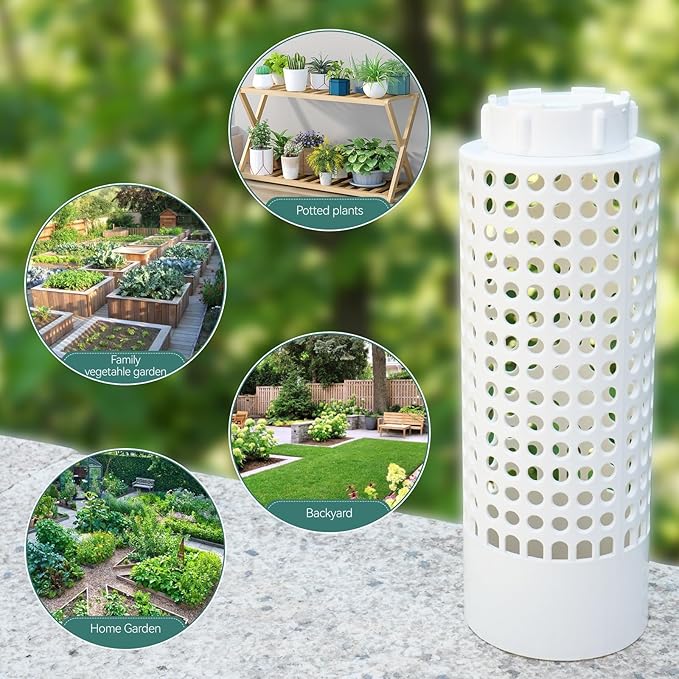 Inground Compost Bin Outdoor Worm Farm System for Kitchen Food Waste Raised Beds Gardening Mini in Ground Worm Composter with Lid Holes 8.46 x 2.95 x 2.16 in (2)