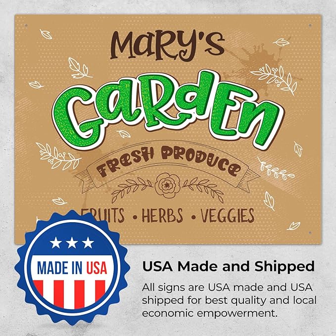 Custom Garden Signs, Personalized Sign for Garden, for Mother's Day, Mom, Or Girlfriend Sign, 18x24 Inches, Rust Free .063 Aluminum, Fade Resistant, Made in USA by Sigo Signs