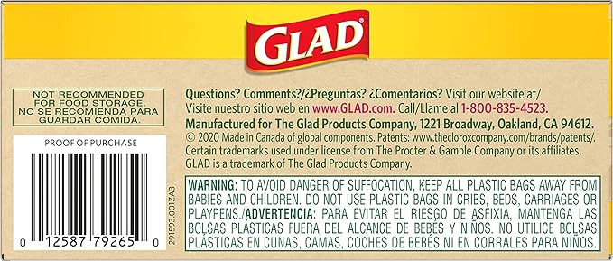 Glad Trash Bags, Kitchen Compost Bags 2.6 Gallon Garbage Bags, 100% Compostable Bag, Febreze Lemon, 44 Count (Package May Vary), Light Yellow