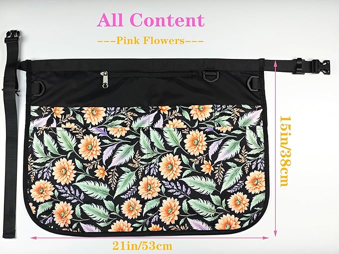 Garden Apron for Women with 7 Pocket,Half Florist Apron Harvesting Apron