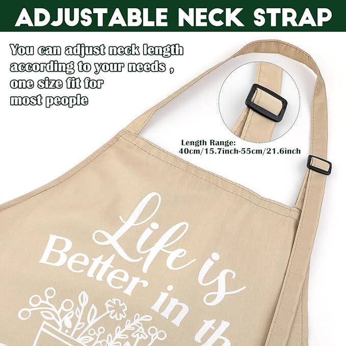 3 Pcs Funny Gardening Aprons for Women Waterproof Garden Apron with Pockets Floral Aprons for Gardener Plant Lover Gifts for Mom Grandma Wife Mother's Day Birthday Housewarming