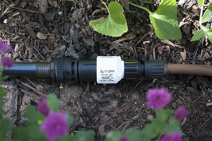 Drip Irrigation Faucet Adapter Kit: Connect 1/2" Tubing to Faucet or Hose, Backflow Preventer, Filter, Pressure Regulator - No Assembly Required