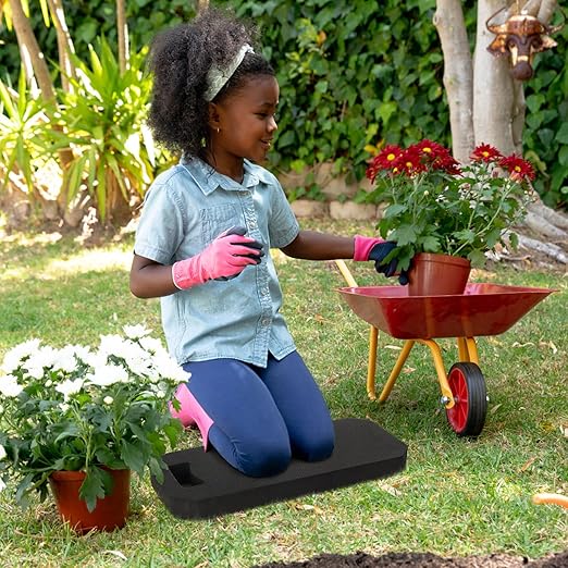 Hacaroa 3 Pack Extra Thick Kneeling Pad, EVA Foam Garden Kneeler Mat, Water-Resistant Knee Pad Cushion for Gardening, Baby Bath, Yoga, Comfortable, Lightweight, Black