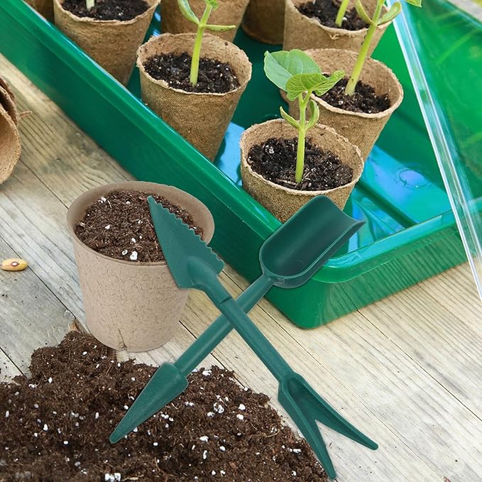 Homoyoyo Seed Starter Peat Pots, 50 Pcs Biodegradable Breed Pots with Plant Labels and Mini Garden Tools, Seed Starting with Drainage Holes for Seedlings, Herbs, Vegetables, Nursery Garden 3.1 Inch