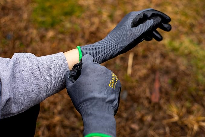 6 PAIRS Men's Working Gloves with Micro Foam Coating - Garden Gloves Texture Grip - men’s Work Glove For general purpose, construction, yard work, Large