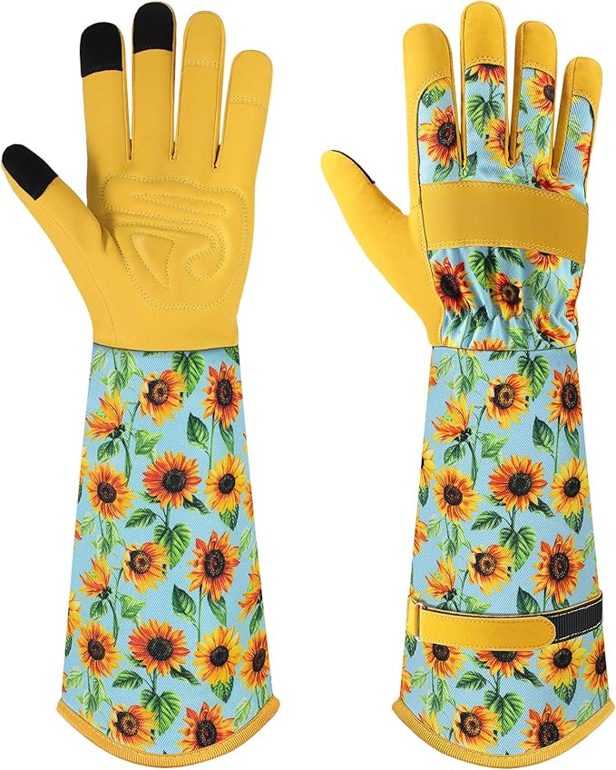 Trifabricy Gardening Gloves for Women - Long Garden Gloves with Grip Breathable, Thorn-Proof Puncture-Resistant Work Gloves