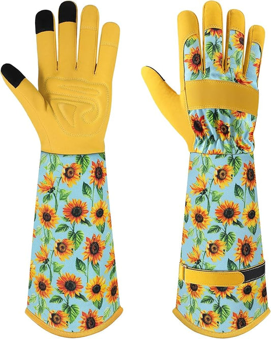 Trifabricy Gardening Gloves for Women - Long Garden Gloves with Grip Breathable, Thorn-Proof Puncture-Resistant Work Gloves
