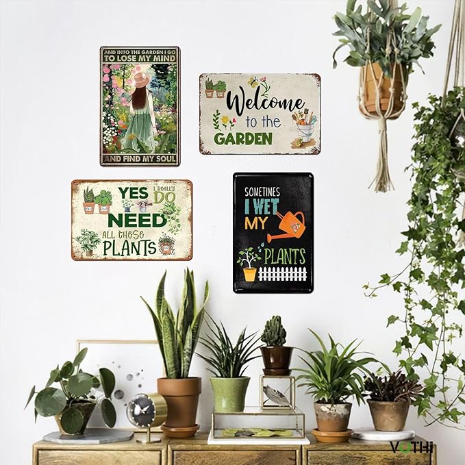 Funny Garden Signs for Outside， That's What I Do I Garden Sign，Yard for Farmhouse Home Kitchen Gardening Wall Decor Patio Signs 8x12 In