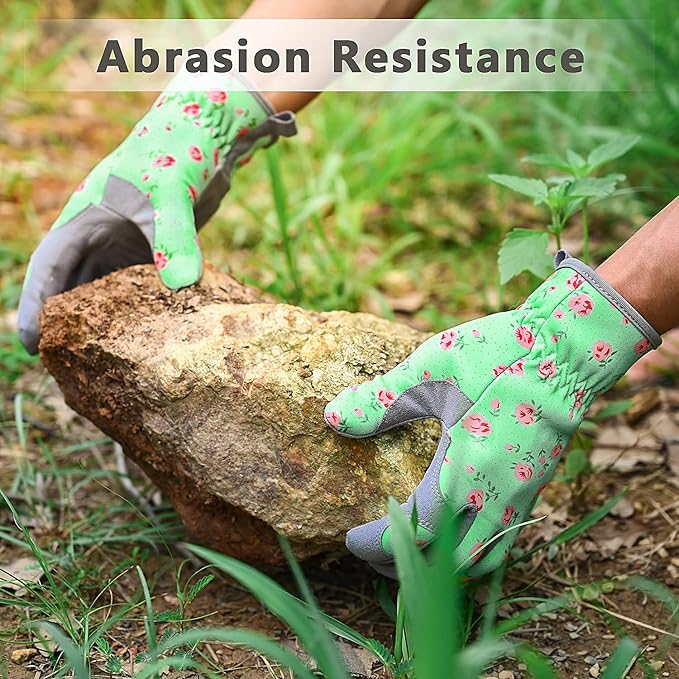 Baidast Gardening Gloves for Women, Breathable Leather Garden Gloves with Grip, Thorn Proof Work Gloves