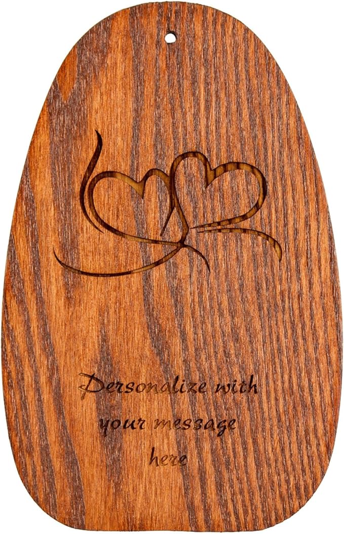 Woodstock Wind Chimes Personalized Amazing Grace Memorial Chime for Outside 40'' Large Bronze Customized Double Heart Bronze Wind Chime for Outdoor Patio Home Garden Décor & Wedding Gift (P-AGLBR15)