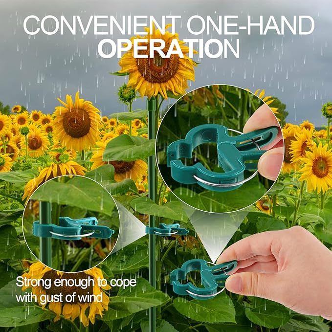 30 Pcs Large 1-3/4 inch Plant Support Clips,Flower and Vine,Garden Tomato Plant Support Clips for Supporting Stems,Vines Grow Upright Climbing,Tool for Straightening,Tomato Cage,Trellis.