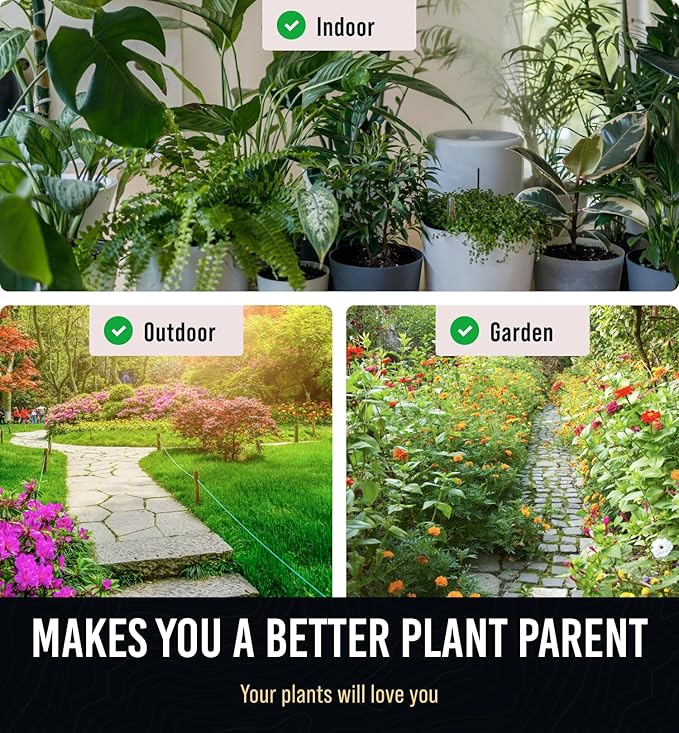 GROWIT Soil Water Monitor for Plants - Soil Moisture Meter | Hydrometer for Plants | Plant Moisture Meter Houseplants | Water Tester for Plants | Farming Indoor and Outdoor Plants- Hunter Green