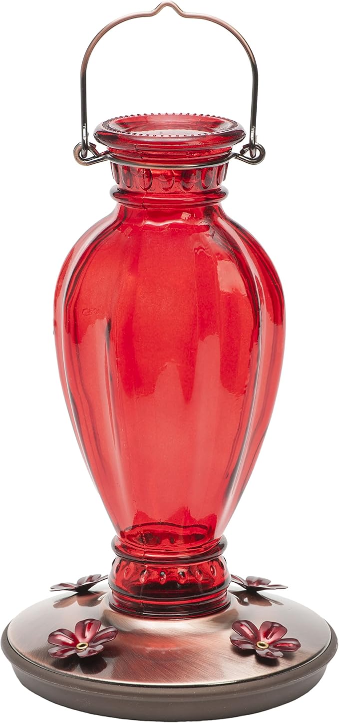 Perky Pet 8133-2 Daisy Vase Vintage Glass Hummingbird Feeder