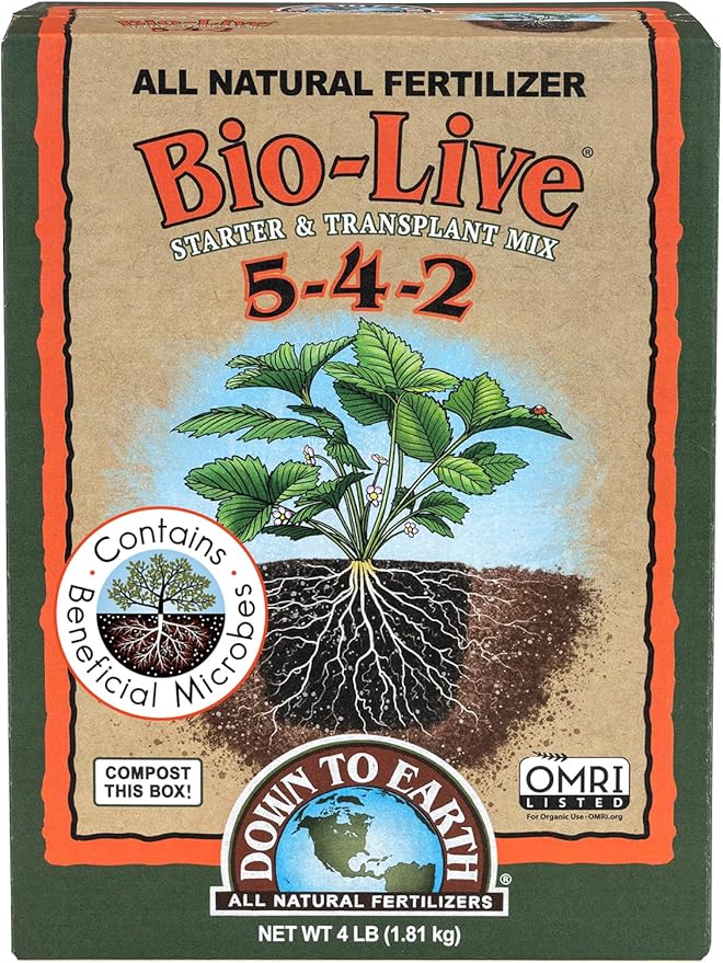 Down To Earth Organic Bio-Live Fertilizer Mix 5-4-2, 5 lb