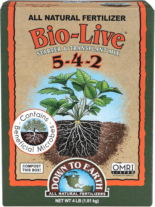 Down To Earth Organic Bio-Live Fertilizer Mix 5-4-2, 5 lb