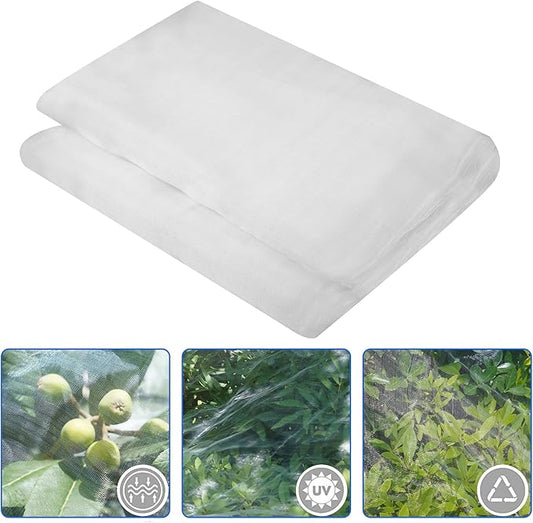 Garden Netting Mosquito Insect Birds Animals Barrier Protection Net Ultra Fine Garden Mesh Netting Plant Covers for Vegetable Plants Fruits Flowers Trees Greenhouse Row Cover(10×20 Ft)
