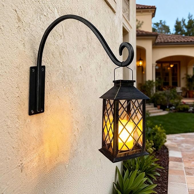 Heavy Duty Plant Hanger Bracket: 2 Packs 16 Inch Metal Hanging Plant Bracket, 80lbs Weight Capacity - Hanging Plant Wall Hooks for Bird Feeder, Wind Chimes, Flower Baskets, Indoor Outdoor