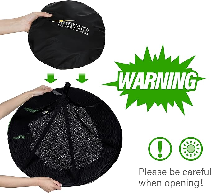 iPower Herb Drying Rack 4-Layer 2-Feet Hanging Mesh Net Dryer Collapsible with U-Shape Zippers, Pothook, Carabiner and Storage Pouch, for Hydroponics Flowers, Buds, Fruits, Seafoods, Clothes