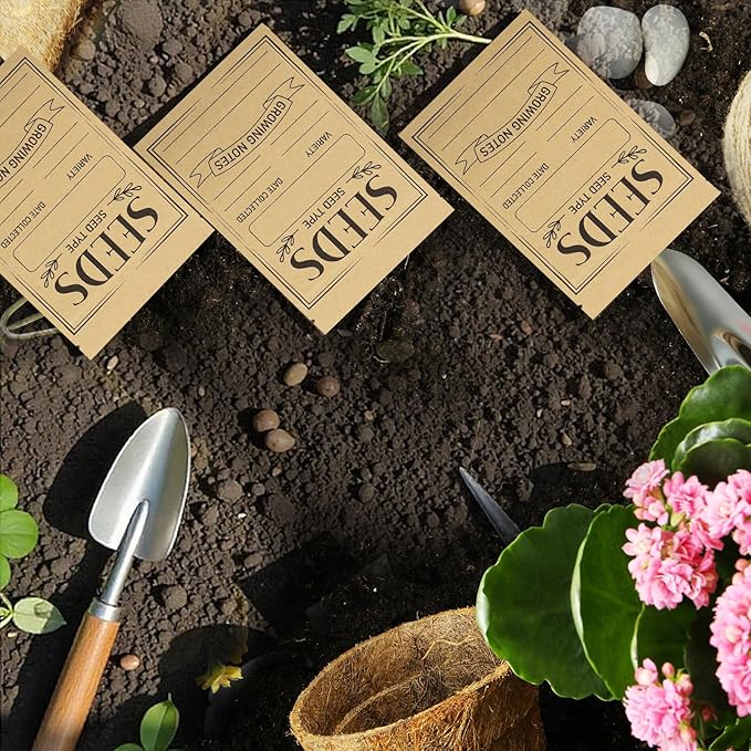 120 Pcs Seed Envelopes Packets Organizer 3.54 X 5.5 Inch Seed Storage Envelopes Resealable with Clear Window Seed Saver Bags for Flower Vegetable Seed Saving
