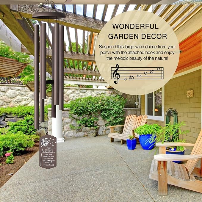 43" Large Wind Chimes for Outside Deep Tone, Memorial Wind Chimes for Loss of Loved one, Bereavement Sympathy Gifts in Memory of a Loved one, Outdoor Decor for Garden,Yard,Lawn & Patio