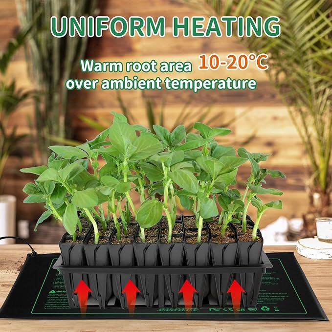 Seedling Heat mat | 4 Pack | Durable Waterproof | Heat Mats for Seed Starting,Seed Germination Heating Mat 10 x 20.75 Inch