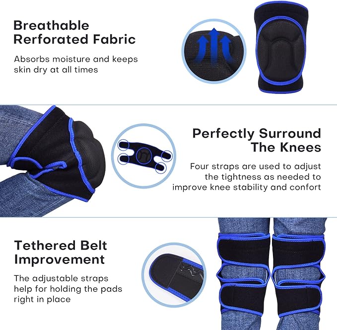 Women Men Knee Pad Suitable for House Working, Floor and Carpet Cleaning, Gardening Maintain, Construction Work, High Elastic Fabric Men Knee Pads Protect Knee Safety