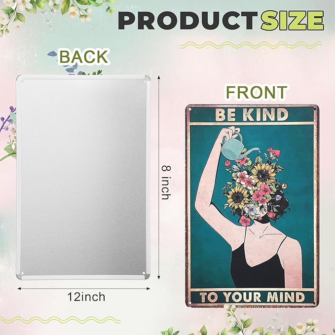 2 Pcs Funny Metal Tin Garden Sign 12'' x 8'' Gifts for Plant Lovers Women Grandma Mom Garden Decor Metal Tin Sign for Farmhouse Greenhouse Patio Yard Wall Decor Indoor Outdoor(Girls)
